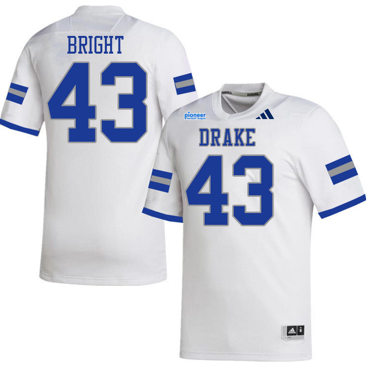 Drake Bulldogs #43 Johnny Bright College Football Jerseys,Uniforms-White